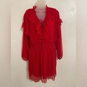 Zara Red Ruffle Dress